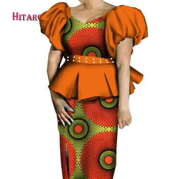 Dashiki Naujas Stilius 2020 M. Afrikos Sijonas Nustatyti Moterų Plius dydžio Panele Vasaros Afrikos Drabužius heidi bazin Riche Suknelė už Šalis WY6983
