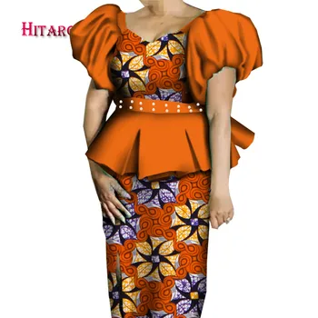 Dashiki Naujas Stilius 2020 M. Afrikos Sijonas Nustatyti Moterų Plius dydžio Panele Vasaros Afrikos Drabužius heidi bazin Riche Suknelė už Šalis WY6983