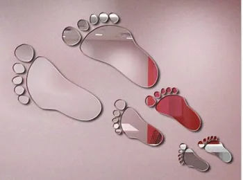 Nemokamas pristatymas kūdikio kojų veidrodis aplinkosaugos ¾enklelis , 3D sienos veidrodis aplinkosaugos ¾enklelis, 