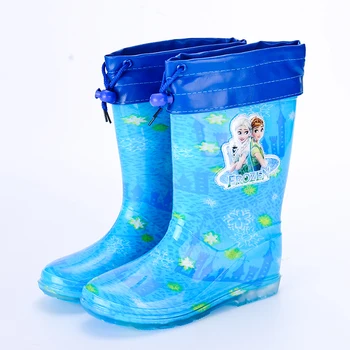 Nauja Disney princesė sušaldyti vaikus lietaus batai guminiai batai animacinių filmų vyrų ir moterų PVC mergaičių vandens batų dydį, 26-38