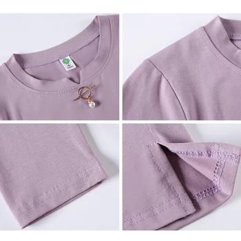 Shintimes Duobute Marškinėliai Moterims korėjos Drabužių 2020 M. Žiemos Vyriški ilgomis Rankovėmis Viršūnes T-Shirt Moters Drabužių Medvilnės Marškinėliai Femme