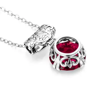 Szjinao Pakabučiai Bizuteria Apvalus Akmuo Inmitate Gamtos Red Ruby Pakabukas Karoliai Moterų Vestuves Fine Jewelry 2020 M.