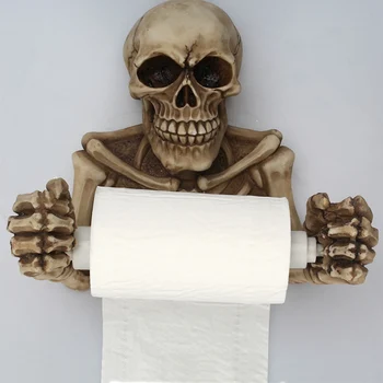 Kūrybos Tualetinio Popieriaus Laikiklį Kaukolė Wall Mount Audinių Langelį Popieriaus Ritinio Laikiklis 3D tualetinio Popieriaus Laikymo Baras, Vonios kambarys Organizatorius