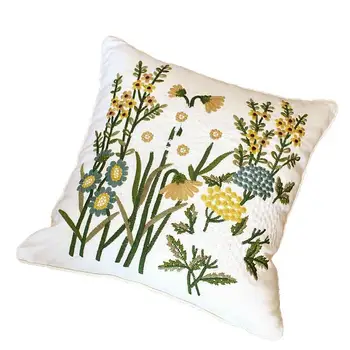 Išsiuvinėti Europos Sielovados Gėlių Pagalvėlė padengti medvilnės kėdės, sofos pagalvėlių šiuolaikinio namų dekoro Stačiakampis pagalvės lašas laivybos