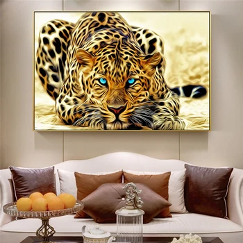 Aukso Cheetah Plakatai Ir Grafika Šiuolaikinių Gyvūnų Dekoratyvinės Sienų Nuotraukas Leopard 
