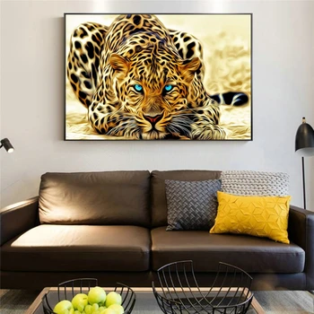 Aukso Cheetah Plakatai Ir Grafika Šiuolaikinių Gyvūnų Dekoratyvinės Sienų Nuotraukas Leopard 