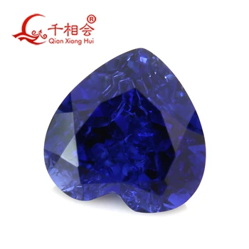15x15mm širdies formos dirbtinių sapphir e mėlyna spalva natura l supjaustyti įskaitant nedidelius įtrūkimus ir intarpų korundas prarasti akmuo perlas