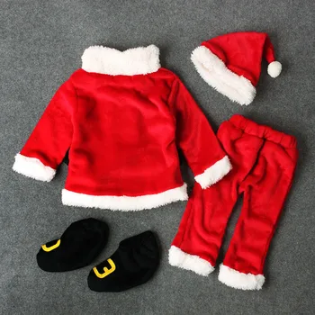 Kūdikis, Kalėdų Drabužius 4PCS Naujagimiui Kūdikių Santa Kalėdų Viršūnes+Kelnės+Hat+Kojinės Apranga Nustatyti Kostiumas Kalėdos Žiemos Drabužiai
