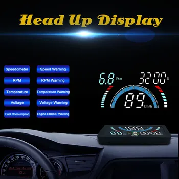 Automobilių HUD Head Up Display OBD2 OBD II Auto Gauge 4.3