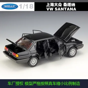 Welly GTA1: 18 Shanghai Volkswagen Santana Modeliavimas Lydinio Automobilio Modelio Surinkimo Dovana Apdailos žaislas