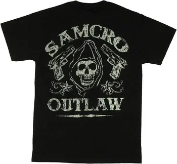 Sons of Anarchy SAMCRO Outlaw T-Shirt Vasaros Medvilnės trumpomis Rankovėmis O-Kaklo vyriški Marškinėliai Naujas S-3XL