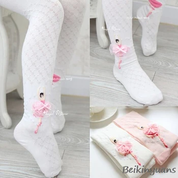 Vaikų šokių kojinės mergaičių pėdkelnės korėjos baltos medvilnės pavasarį ir rudenį naujų baleto kojinės