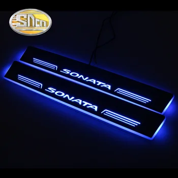 SNCN Automobilio LED Durų Slenksčio, Skirta Hyundai Sonata 2016 2017 2018-Ultra plonas Akrilo Dinaminis LED Sveiki atvykę Šviesos Nusitrinti Plokštė Pedalas