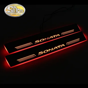 SNCN Automobilio LED Durų Slenksčio, Skirta Hyundai Sonata 2016 2017 2018-Ultra plonas Akrilo Dinaminis LED Sveiki atvykę Šviesos Nusitrinti Plokštė Pedalas