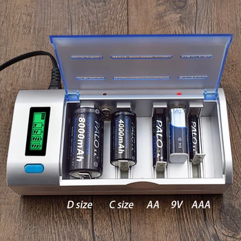 PALO Protingas Įkrovimo Baterija (akumuliatorius LCD Ekranas 1.2 V Ni-MH AA, AAA, C, D Dydis 9V Baterijos Įkroviklis C tipo Greitas biudžeto Įvykdymo patvirtinimo
