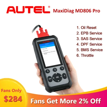 Autel MaxiDiag MD806 Pro OBD2 Automobilį Auto Diagnostikos Skaitytuvas Įrankis, Automobilių OBDII Kodas Skaitytojas Visą Sistemą OBD2 MD806Pro Automotriz