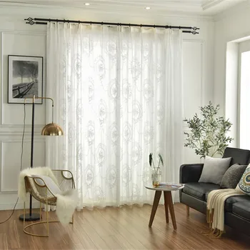 Europos Balta nėrinių tiulis Užuolaidų, už gyvenamojo kambario, miegamojo užuolaidos sheers serape namų dekoro