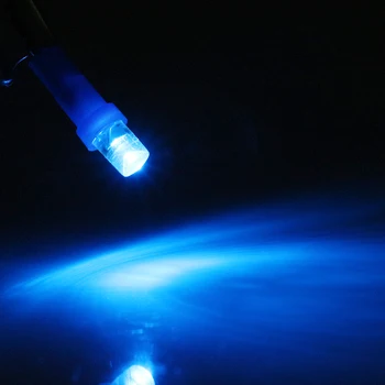 300PCS Įspėjimo lemputė T5 LED Lemputes, su Pleišto Bazę Skydus (Gabarito lemputes) Balta Mėlyna Gintaro Žalia Raudona 12V DC