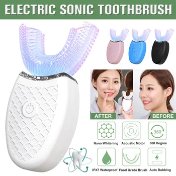 360 Laipsnių Automatinė Sonic Elektros dantų šepetėlį Silikono Ultragarsinis Elektroninis Dantų šepetukas USB Įkrovimo IPX7 Dantų Cleaner