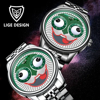 LIGE Kūrybos Vyrų Laikrodžiai Top Brand Prabangus Automatinis Mechaninis laikrodis Vyrams Mados Nerūdijančio Plieno Sporto Vandeniui Žiūrėti