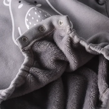 MILANCEL 2020 m. Žiemos Tirštėti Pamušalas Kūdikių Bodysuits Kartoninė Konstrukcija Medvilnės baby Jumpsuit Su Hoodie Mažus Vaikus Drabužiai