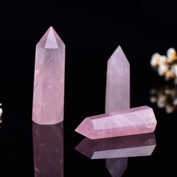 4-7cm 1pcs Natūralus Rožių kvarco kristalo taško mineralinių ornamentu Magija mūrinis namas apdailos biuro apdailos