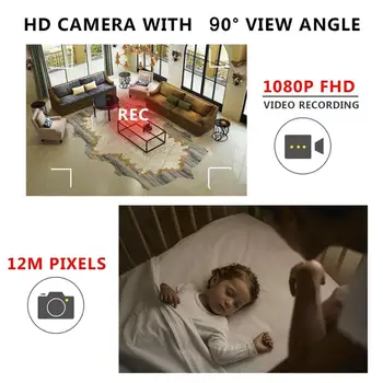 Darbo 5 val 1080P Infraraudonųjų spindulių Naktinio Matymo Mini DV Kamera Auklės Skaitmenine Mikro Kamera, Mini Kameros, Stebėjimo Kameros pk SQ11