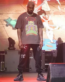 XXXTentacion Kanye West SEZONAS 6 Vyrai, 1:1 aukštos kokybės PASPAUDĘ VARTŲ T shirts Trišakiai Trumpi Rankovėmis marškinėliai