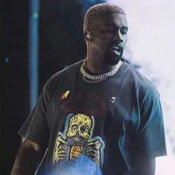 XXXTentacion Kanye West SEZONAS 6 Vyrai, 1:1 aukštos kokybės PASPAUDĘ VARTŲ T shirts Trišakiai Trumpi Rankovėmis marškinėliai