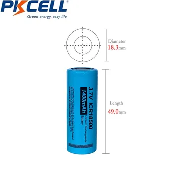 4Pcs PKCELL IKPA 18500 3.7 V, Li-ion Įkraunama Baterija 1400mAh ICR18500 Baterijas e-cigarečių vaping vamzdis Žibinto priekinis žibintas