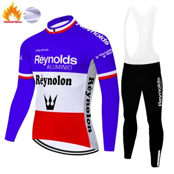 Reinoldso dviračių džersis Žiemą Šilumos Vilnos klasikinis dviračiu kostiumas vyrams 20D Stora klasikinis dviračių kelnes roupa de ciclismo masculino