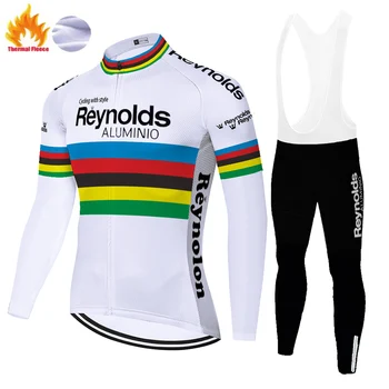 Reinoldso dviračių džersis Žiemą Šilumos Vilnos klasikinis dviračiu kostiumas vyrams 20D Stora klasikinis dviračių kelnes roupa de ciclismo masculino