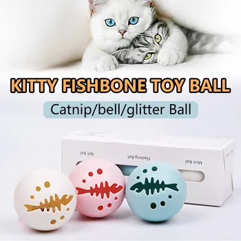 3pcs/set Plastikinių Smulkių Naminių Kačių Žaislai Kačių Žaislai, Kačių žaislas kamuolys Pet Spalvinga Žaisti Kamuoliu Žaislų Su Mažų Bell Mėtų kamuolys Augintiniai Produktus