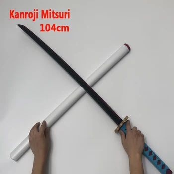 104cm Kimetsu nr. Yaiba Kardas, Ginklas Demon Slayer Kanroji Mitsuri Cosplay Kardas 1:1 Anime Ninja Peilis PU žaislas