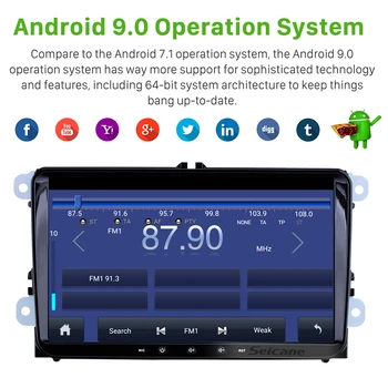 Seicane Android 9.0 DSP IPS 8-core Automobilio Radijo, GPS Multimedijos Blokas Žaidėjas VW Audi SEAT LEON Skoda Passat b5 b6, CC Polo