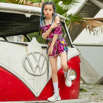 Merginos džiazo šokio china kostiumas rudenį vaikų hip-hop hip-hop ' o modelis mados tendencija podiumo veiklos kostiumas kostiumas