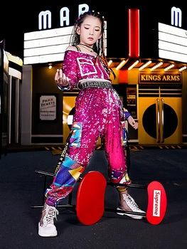 Merginos džiazo šokio china kostiumas rudenį vaikų hip-hop hip-hop ' o modelis mados tendencija podiumo veiklos kostiumas kostiumas