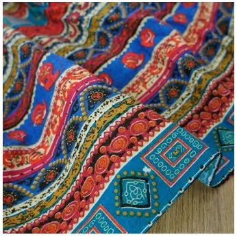 Bohemija Indijos stiliaus Trijų spalvų juostele Medvilnės ir lino raštuoto audinio Rankų darbo Dygsniuotas 