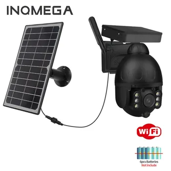 INQMEGA WIFI Saulės Kamera Lauko 1080P Belaidžio Juoda Nuimamas 9W Saulės baterijomis Baterija PTZ Kamera Smart Security Monitor
