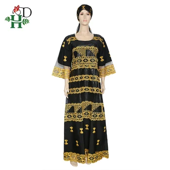 H&D Afrikos Ilga Suknelė Dashiki Drabužius Heidi Bazin Siuvinėjimo Maxi Suknelė Duobute Nėrinių Suknelė Skraiste Femme Afrikinio 2020 Vestuves