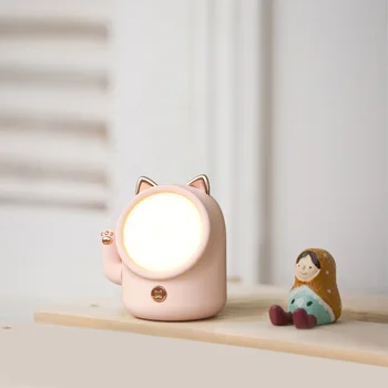 Pasisekė Katė Naktį Šviesos diodų (LED Skaitymo Stalo Lempa USB Įkrovimo Touch Naktiniai staleliai, Lempa Japonų Animacinių filmų Vaikams, Naujų Metų 2021 Dovana