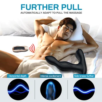 Automatinis Kutenimas Šildymo Galingas 10 Vibravimo Režimai Vyrų Prostatos Massager Sekso Žaislai Analinis Kaištis Makštį, Išangę Užpakalis Masturbator