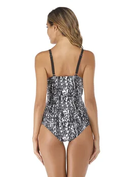 V-kaklo Bandeau maudymosi kostiumėlį, Seksualus Juodas Akių Kratinys maudymosi Kostiumėliai, vientisas Maudymosi Kostiumai Moterų 2020 M. Summber Nėrinių Paplūdimio Bodysuit