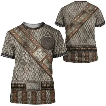 3D Cosplay Samurajų šarvus Spausdinti Vyrų marškinėliai hip-hop vasara Trumpas rankovės marškinėliai Riterio šarvai gatvės Atsitiktinis Unisex marškinėliai Topai