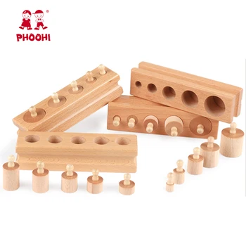 Guoba Lizdas Cilindrų Montessori Švietimo Žaislas medienos kūdikių ankstyvojo mokymosi žaislai vaikams 2-4 Metai