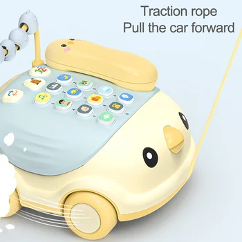 Kūdikių Montessori Elektros Telefono Toys Kid 0 12 Mėnesių Animacinių filmų Telefonas Juguetes Garso, Šviesos Automobilio Žaislai nuo 1 iki 2 Metų