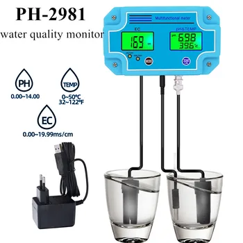 PH-2981 Multiparameter nuolat matavimo prietaisas 3 in 1 pH/EC/TEMP Matuoklis, Vandens Jutiklis Skaitmeninis Vandens Kokybės Stebėti