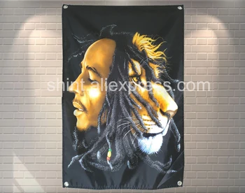 Bob Marley Vėliavos Banner Poliesteris 144* 96cm Pakabinti ant sienos 4 grommets Užsakymą Vėliavos patalpų liūtas