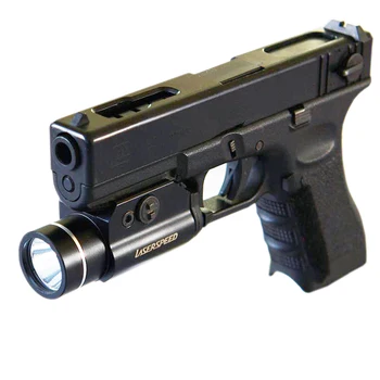 Laserspeed Aliuminio pistoletas 450lumens taktinis šalmas led šviesos medžioklės šviesos gun žibintuvėlį už glock g17 18c 19 22 25 26