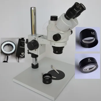 FYSCOPE 3,5 X-90X Simul Židinio Trinokulinis Mobiliųjų Telefonų Remontas Mikroskopas, 60 LED Šviesos Žiedas, Didelio Dydžio Bazės